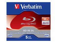 Verbatim - 5 x BD-RE DL - 50 Go 2x - boîtier CD 43760