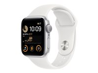 Apple Watch SE (GPS) - 2e génération - 40 mm - aluminium argenté - montre intelligente avec bande sport - fluoroélastomère - minuit - taille du bracelet : Normal - 32 Go - Wi-Fi, Bluetooth - 26.4 g MNJV3NF/A