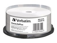 Verbatim DataLifePlus - 25 x BD-R - 50 Go 6x - blanc - surface imprimable thermique large - spindle 43750