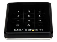 StarTech.com USB 3.0 Hard Drive Enclosure - Encrypted SATA Hard Drive to USB - HDD/SSD Enclosure with Password Protection (S2510BU33PW) - Boitier externe - 2.5" - SATA 6Gb/s - 600 Mo/s - USB 3.0 - noir S2510BU33PW