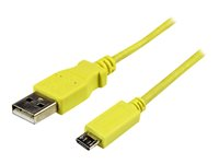 StarTech.com Câble de charge /synchronisation mobile USB A vers Micro B slim 1 m - Cordon USB 2.0 pour smartphone / tablette M/M - Jaune - Câble USB - Micro-USB de type B (M) pour USB (M) - USB 2.0 - 1 m - jaune USBAUB1MYL