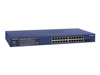 NETGEAR Smart GS724TPP - Commutateur - L3 Lite - intelligent - 24 x 10/100/1000 (PoE+) + 2 x 1000 Base-X SFP (liaison montante) - Montable sur rack - PoE+ (380 W) GS724TPP-100EUS