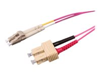 Uniformatic - Câble réseau - SC multi-mode (M) pour LC multi-mode (M) - 3 m - fibre optique - 50 / 125 microns - OM4 - rose fushia 21323