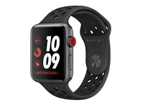 Apple Watch Nike+ Series 3 (GPS + Cellular) - 42 mm - espace gris en aluminium - montre intelligente avec bracelet sport Nike - fluoroélastomère - anthracite/noir - taille de bande 140-210 mm - 16 Go - Wi-Fi, Bluetooth - 4G - 34.9 g MTH42ZD/A