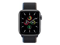 Apple Watch SE (GPS + Cellular) - 44 mm - espace gris en aluminium - montre intelligente avec boucle sport - nylon tissé - charbon de bois - taille du poignet : 145-220 mm - 32 Go - Wi-Fi, Bluetooth - 4G - 36.36 g MYF12NF/A