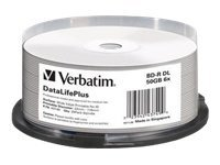 Verbatim DataLifePlus - 25 x BD-R DL - 50 Go 6x - surface imprimable large - spindle 43749