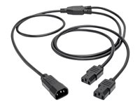 Tripp Lite 6ft Computer Power Cord Extension Cable C14 to 2xC13 10A 18AWG 6' - Rallonge de câble d'alimentation - IEC 60320 C14 pour IEC 60320 C13 - CA 100-250 V - 10 A - 1.83 m - noir P004-006-2C13