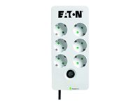 Eaton Protection Box 6 DIN - Protection contre les surtensions - CA 220-250 V - 2500 Watt - connecteurs de sortie : 6 - blanc PB6D
