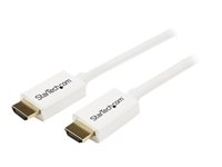 StarTech.com Câble HDMI haute vitesse Ultra HD 4k x 2k de 2m - Cordon HDMI vers HDMI CL3 pour installation murale - M/M - Blanc - Câble HDMI - HDMI mâle pour HDMI mâle - 2 m - double blindage - blanc HD3MM2MW