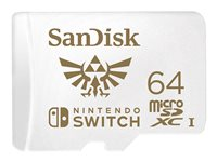 SanDisk Nintendo Switch - Carte mémoire flash - 64 Go - UHS-I U3 - microSDXC UHS-I - pour Nintendo Switch SDSQXAT-064G-GNCZN