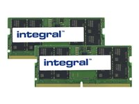 Integral - DDR5 - kit - 32 Go: 2 x 16 Go - SO DIMM 262 broches - 4800 MHz / PC5-38400 - CL40 - 1.1 V - mémoire sans tampon - non ECC IN5V16GNHRBXK2