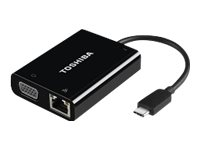 Toshiba USB-C to VGA/LAN Adapter - Adaptateur vidéo externe - USB-C 3.1 - VGA - pour Dynabook Portégé A30, X20, X30; Satellite Pro A50; Tecra X40; Portégé X20; Tecra X40 PA5273U-1PRP