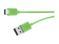 Belkin MIXIT - Câble USB - USB (M) pour USB-C (M) - USB 2.0 - 1.83 m - connecteur C réversible - vert F2CU032BT06-GRN