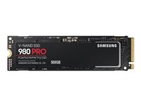 Samsung 980 PRO MZ-V8P500BW - SSD - chiffré - 500 Go - interne - M.2 2280 - PCIe 4.0 x4 (NVMe) - mémoire tampon : 512 Mo - AES 256 bits - TCG Opal Encryption - pour Intel Next Unit of Computing 13 Extreme Kit - NUC13RNGi5, 13 Extreme Kit - NUC13RNGi7 MZ-V8P500BW