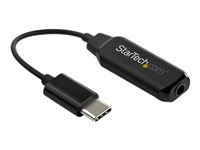 StarTech.com USBCAUDIO Câble adaptateur USB Type-C vers jack 3,5 mm - Noir - USB-C vers jack audio - Adaptateur audio - USB-C mâle droit pour mini jack stéréo femelle - 12 cm - noir - actif USBCAUDIO