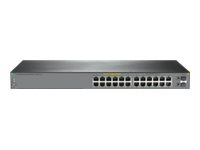 HPE OfficeConnect 1920S 24G 2SFP PPoE+ 185W - Commutateur - C3 - intelligent - 12 x 10/100/1000 (PoE+) + 12 x 10/100/1000 + 2 x Gigabit SFP - flux d'air côte à côte - de bureau, Montable sur rack, fixation murale - PoE+ (185 W) JL384A