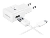 Samsung Travel Adapter EP-TA20 - Adaptateur secteur (USB) - sur le câble : USB-C - blanc - pour Galaxy A3 (2017), A5 (2017), A7 (2017), Note7, S8 EP-TA20EWECGWW