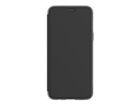 Griffin Survivor Clear Wallet - Protection à rabat pour téléphone portable - polycarbonate, polyuréthanne thermoplastique (TPU) - noir, clair - pour Samsung Galaxy S9 TA44241
