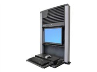 Ergotron Sit-Stand Enclosure - Meuble de rangement - pour écran LCD/équipement PC - noir charbon - Taille d'écran : 22" - montable sur mur 60-610-060