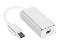 DLH - Adaptateur vidéo - 24 pin USB-C (M) pour Mini DisplayPort (F) - 16 cm - support pour 4K60Hz - gris aluminium DY-TU4738