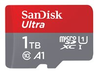 SanDisk Ultra - Carte mémoire flash (adaptateur microSDXC vers SD inclus(e)) - 1 To - A1 / UHS-I U1 / Class10 - microSDXC UHS-I SDSQUA4-1T00-GN6MA