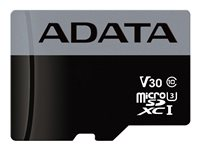 ADATA Premier Pro - Carte mémoire flash (adaptateur microSDHC - SD inclus(e)) - 16 Go - Video Class V30 / UHS-I U3 / Class10 - microSDHC UHS-I AUSDH16GUI3V30S-RA1