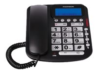 Thomson Serea REPLY - Téléphone filaire - système de répondeur avec ID d'appelant - noir TH-528FRBLK