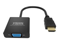 VISION Professional - Adaptateur vidéo - HDMI mâle pour HD-15 (VGA) femelle - 23 cm - noir - support 1080p TC-HDMIVGA/BL